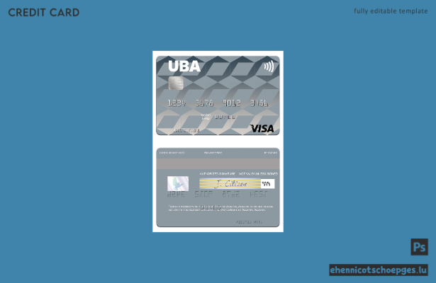 Beispielvorschau der Visa-Karte der United Bank of Albania
